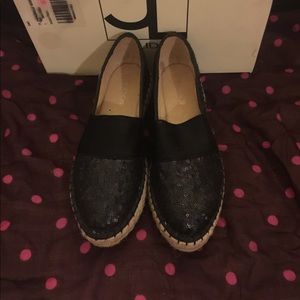 Black with sequin espadrilles